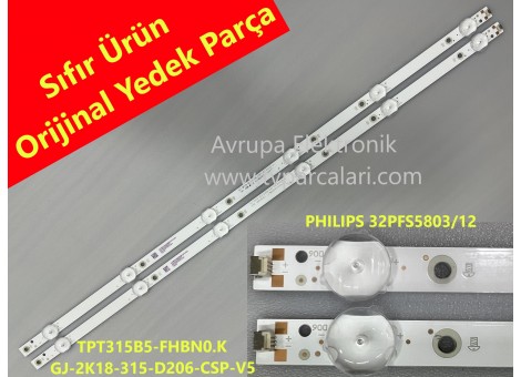GJ-2K18-315-D206-CSP-V5, 01U33-D, TPT315B5-FHBN0.K, PHILIPS 32PFS5803 Led bar GJ-2K18-315-D206-CSP-V5, 01U33-D, TPT315B5-FHBN0.K, PHILIPS 32PFS5803 Led bar